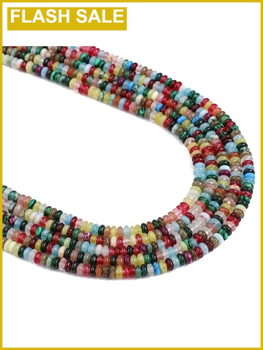 Natural Semi-Precious Stone Rondelle Disk Spacer Beads for Jewelry Making 4mm x